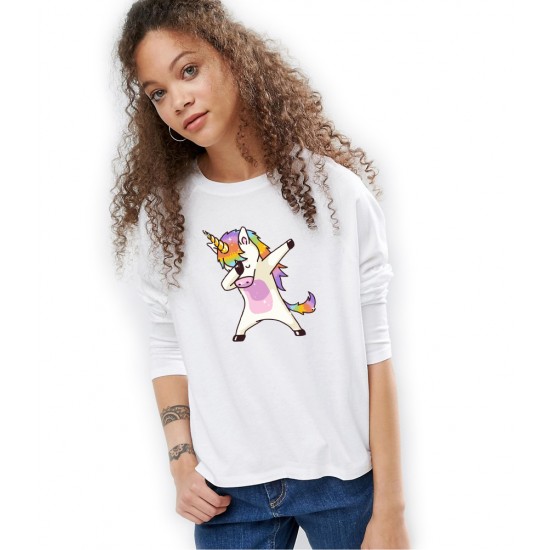 Bluza dama alba Cool Unicorn