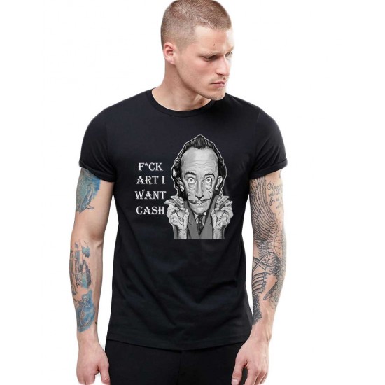 Tricou barbati negru - Dali - I want CASH