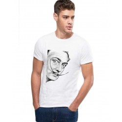 Tricou barbati alb - Dali - Portret