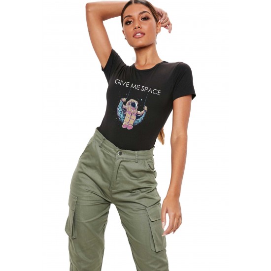 Tricou dama negru - Give me space