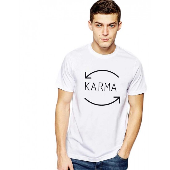 Tricou barbati alb - Karma