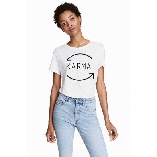 Tricou dama alb - Karma