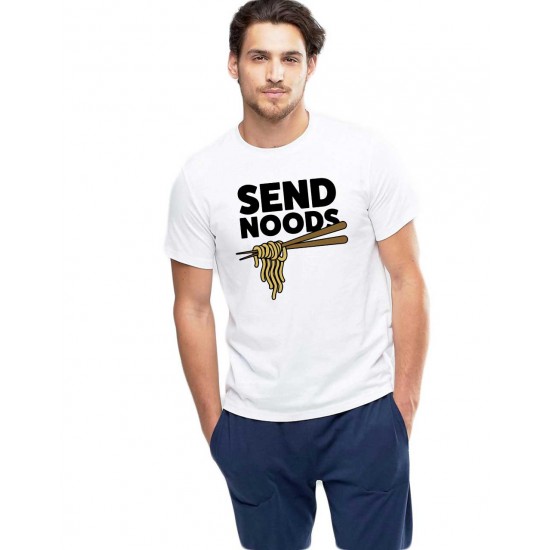 Tricou barbati alb - Send Noods