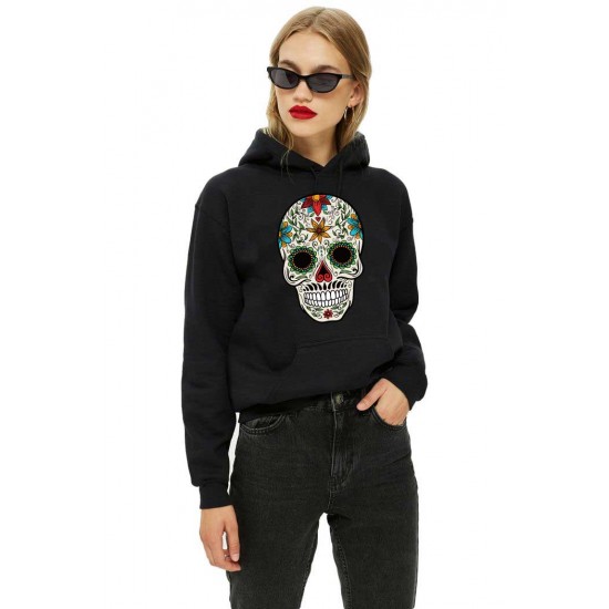 Hanorac dama negru - Sugar Skull Colorful