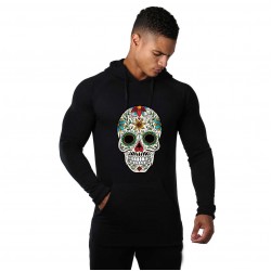 Hanorac Barbati Negru - Sugar Skull Colorful