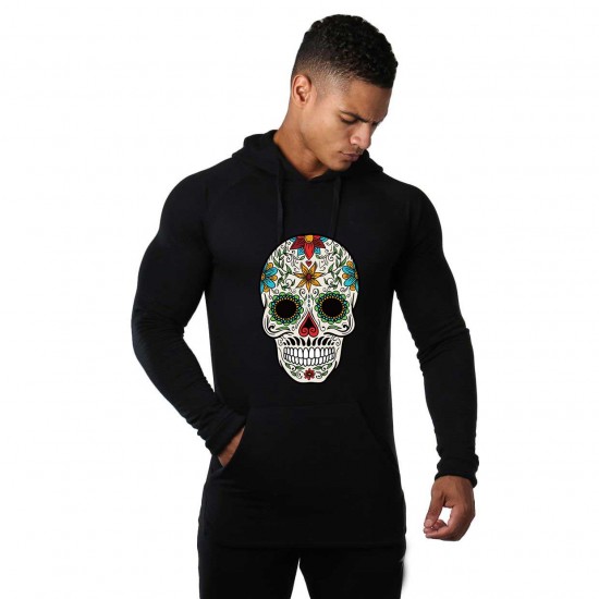 Hanorac Barbati Negru - Sugar Skull Colorful