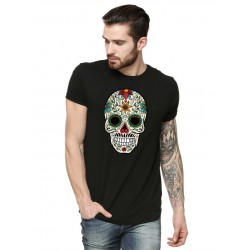 Tricou barbati negru - Sugar Skull Colorful