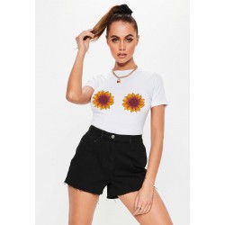 Tricou dama alb - Sunflower