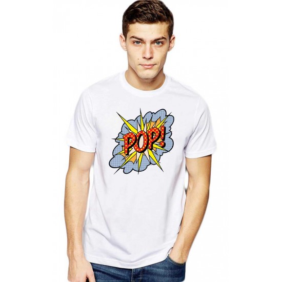  Tricou barbati alb - POP