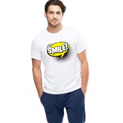  Tricou barbati alb - Smile