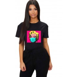 Tricou dama negru - Marilyn Monroe in Pandemie