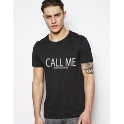 Tricou barbati negru - CALL ME when you leave him