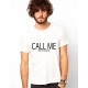 Tricou barbati alb - CALL ME when you leave him