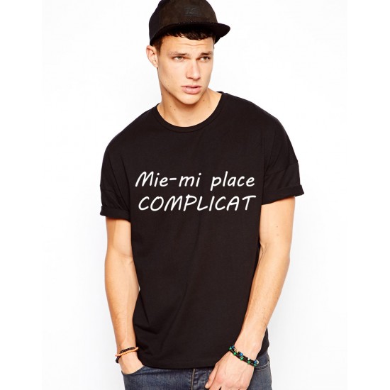 Tricou barbati negru - Mie-mi place complicat