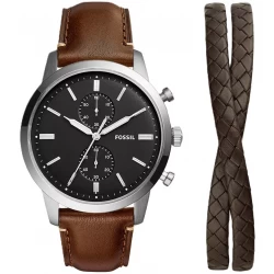 Ceas Barbati, Fossil, Townsman FS5967SET, Set cu Bratara