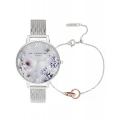 Ceas Dama, Olivia Burton, Sunlight Florals OBGSET145, Set cu Bratara