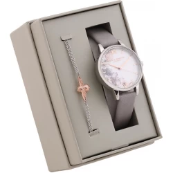 Ceas Dama, Olivia Burton, Watercolour Florals OBGSET45, Set cu Bratara