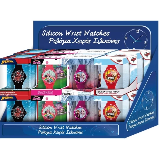 Ceas Copii, Cartoon, 562A2021-SET16, Set cu 16 Ceasuri (Spiderman, Cars, Frozen, Minnie) Ceas Copii, Cartoon, 562A2021-SET16, Set cu 16 Ceasuri (Spiderman, Cars, Frozen, Minnie)