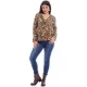 Bluza Dama Pliu cu Imprimeu Floral Maro