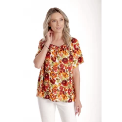 Bluza Dama, Ampla cu Imprimeu Floral - Panselute