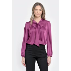 Bluza Dama din Satin, Eleganta, Funda, Violet V302