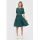 Rochie cu Volane Dama V291, Verde cu imprimeu floral