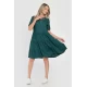 Rochie cu Volane Dama V291, Verde cu imprimeu floral
