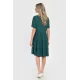 Rochie cu Volane Dama V291, Verde cu imprimeu floral