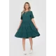 Rochie cu Volane Dama V291, Verde cu imprimeu floral