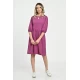 Rochie Medie Dama V265, Fucsia pictata