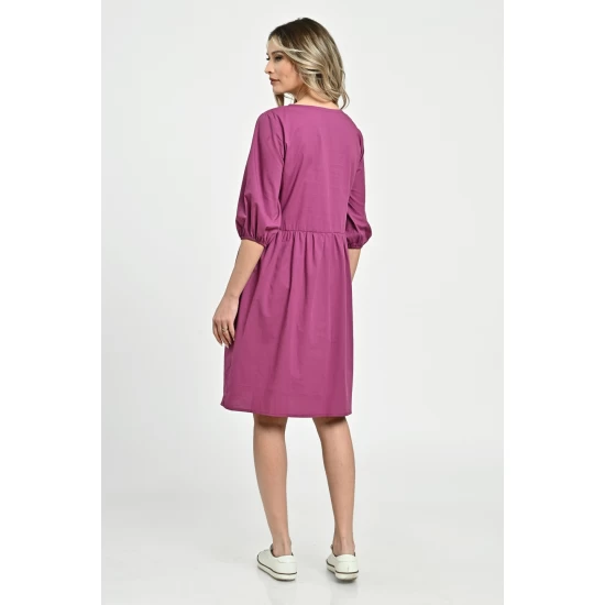 Rochie Medie Dama V265, Fucsia pictata