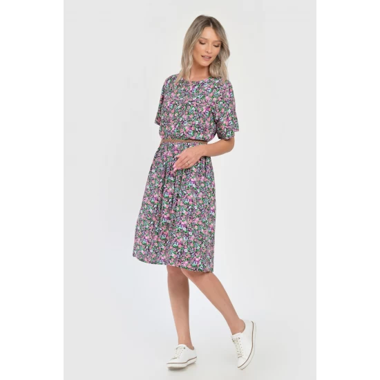 Rochie Medie V287, cu model Floral