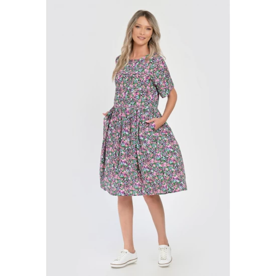Rochie Medie V287, cu model Floral