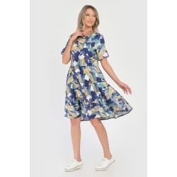 Rochie Medie Dama V289, cu Imprimeu Abstract