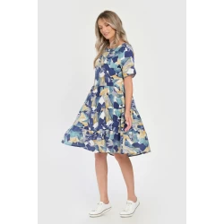 Rochie Medie Dama V289, cu Imprimeu Abstract