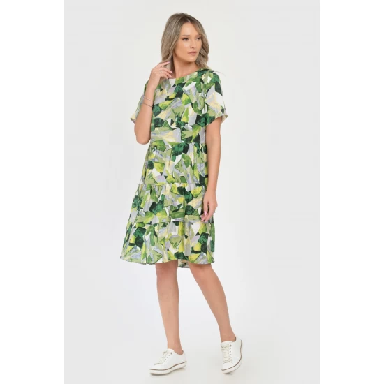 Rochie Medie Dama V290, cu Imprimeu Abstract