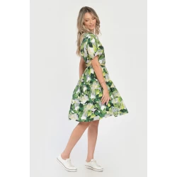 Rochie Medie Dama V290, cu Imprimeu Abstract