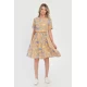 Rochie Medie Dama V292, cu Imprimeu Floral