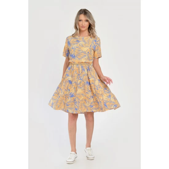 Rochie Medie Dama V292, cu Imprimeu Floral