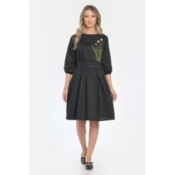 Rochie Medie Dama V294, Pictata manual, model floral