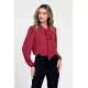 Bluza Dama, Rosu burgundy, Eleganta, cu Funda V306