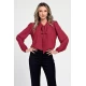 Bluza Dama, Rosu burgundy, Eleganta, cu Funda V306