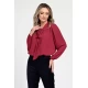 Bluza Dama, Rosu burgundy, Eleganta, cu Funda V306