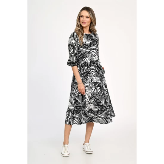 Rochie Dama, Eranthe, Leafy Black V312