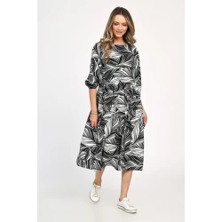 Rochie Dama, Eranthe, Leafy Black V312