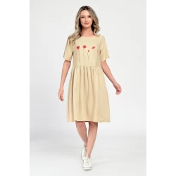 Rochie Medie Dama, Casual, Bej V308