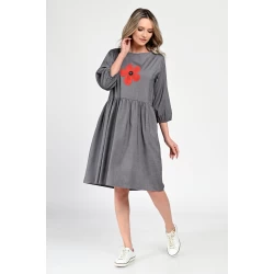 Rochie Medie Dama, Casual, Gri V307