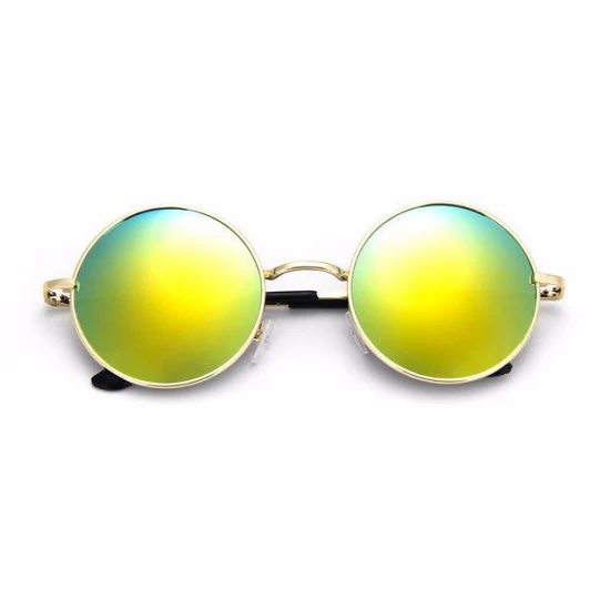 Ochelari de soare Rotunzi Retro John Lennon Verde reflexii cu Auriu Ochelari de soare Rotunzi Retro John Lennon Verde reflexii cu Auriu
