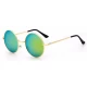 Ochelari de soare Rotunzi Retro John Lennon Verde reflexii cu Auriu Ochelari de soare Rotunzi Retro John Lennon Verde reflexii cu Auriu