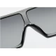 Ochelari de soare Rectangular Plat Supradimensionati Negru